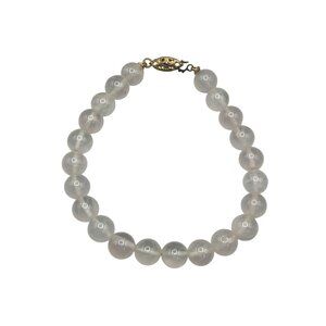 Vintage Pale Rose Quartz Bracelet Beaded 7" Semi Precious Gemstone Jewelry